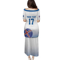 Iceland Basketball Custom Family Matching Puletasi and Hawaiian Shirt White Style