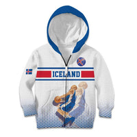 Iceland Basketball Custom Kid Hoodie White Style