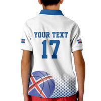 Iceland Basketball Custom Kid Polo Shirt White Style
