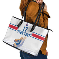 Iceland Basketball Custom Leather Tote Bag White Style