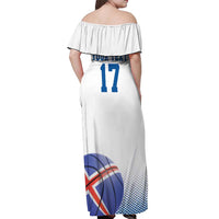 Iceland Basketball Custom Off Shoulder Maxi Dress White Style