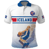 Iceland Basketball Custom Polo Shirt White Style