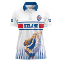 Iceland Basketball Custom Women Polo Shirt White Style
