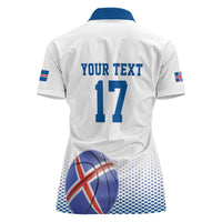 Iceland Basketball Custom Women Polo Shirt White Style