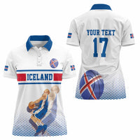 Iceland Basketball Custom Women Polo Shirt White Style