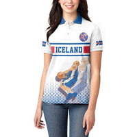 Iceland Basketball Custom Women Polo Shirt White Style