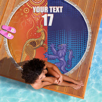 Custom Scotland and Australia Rugby Beach Blanket Wallabies Thistle Together