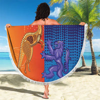 Custom Scotland and Australia Rugby Beach Blanket Wallabies Thistle Together