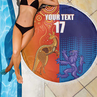 Custom Scotland and Australia Rugby Beach Blanket Wallabies Thistle Together