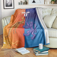 Custom Scotland and Australia Rugby Blanket Wallabies Thistle Together