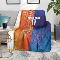 Custom Scotland and Australia Rugby Blanket Wallabies Thistle Together