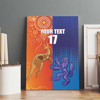Custom Scotland and Australia Rugby Canvas Wall Art Wallabies Thistle Together
