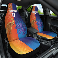 Custom Scotland and Australia Rugby Car Seat Cover Wallabies Thistle Together