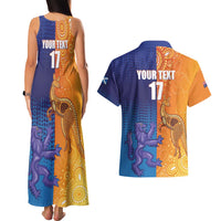 Custom Scotland and Australia Rugby Couples Matching Tank Maxi Dress and Hawaiian Shirt Wallabies Thistle Together