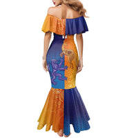 Custom Scotland and Australia Rugby Family Matching Mermaid Dress and Hawaiian Shirt Wallabies Thistle Together