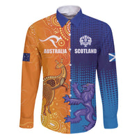 Custom Scotland and Australia Rugby Family Matching Puletasi and Hawaiian Shirt Wallabies Thistle Together