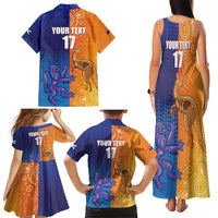 Custom Scotland and Australia Rugby Family Matching Tank Maxi Dress and Hawaiian Shirt Wallabies Thistle Together