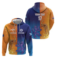 Custom Scotland and Australia Rugby Hoodie Wallabies Thistle Together