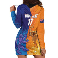 Custom Scotland and Australia Rugby Hoodie Dress Wallabies Thistle Together