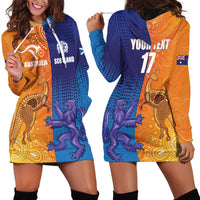 Custom Scotland and Australia Rugby Hoodie Dress Wallabies Thistle Together