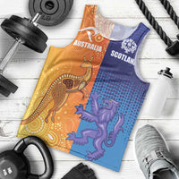 Custom Scotland and Australia Rugby Men Tank Top Wallabies Thistle Together