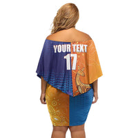Custom Scotland and Australia Rugby Off Shoulder Short Dress Wallabies Thistle Together
