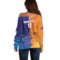 Custom Scotland and Australia Rugby Off Shoulder Sweater Wallabies Thistle Together