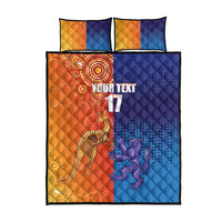 Custom Scotland and Australia Rugby Quilt Bed Set Wallabies Thistle Together