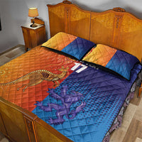Custom Scotland and Australia Rugby Quilt Bed Set Wallabies Thistle Together