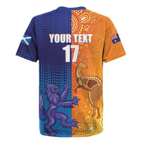 Custom Scotland and Australia Rugby Rugby Jersey Wallabies Thistle Together