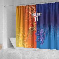 Custom Scotland and Australia Rugby Shower Curtain Wallabies Thistle Together