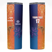 Custom Scotland and Australia Rugby Skinny Tumbler Wallabies Thistle Together