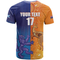 Custom Scotland and Australia Rugby T Shirt Wallabies Thistle Together