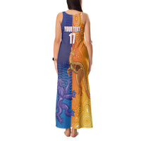 Custom Scotland and Australia Rugby Tank Maxi Dress Wallabies Thistle Together