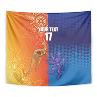 Custom Scotland and Australia Rugby Tapestry Wallabies Thistle Together