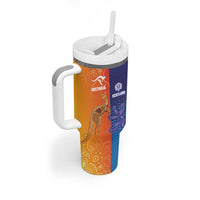 Custom Scotland and Australia Rugby Tumbler With Handle Wallabies Thistle Together