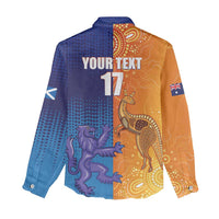 Custom Scotland and Australia Rugby Women Casual Shirt Wallabies Thistle Together