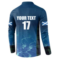 Custom Scotland Rugby Button Sweatshirt Go Scottish Thistle