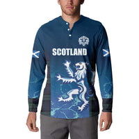 Custom Scotland Rugby Button Sweatshirt Go Scottish Thistle