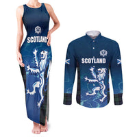 Custom Scotland Rugby Couples Matching Tank Maxi Dress and Long Sleeve Button Shirt Go Scottish Thistle