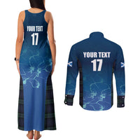 Custom Scotland Rugby Couples Matching Tank Maxi Dress and Long Sleeve Button Shirt Go Scottish Thistle