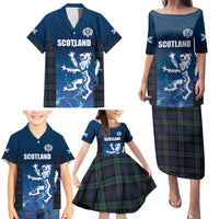 Custom Scotland Rugby Family Matching Puletasi and Hawaiian Shirt Go Scottish Thistle