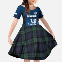 Custom Scotland Rugby Kid Short Sleeve Dress Go Scottish Thistle