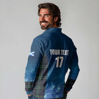 Custom Scotland Rugby Long Sleeve Polo Shirt Go Scottish Thistle
