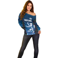 Custom Scotland Rugby Off Shoulder Sweater Go Scottish Thistle