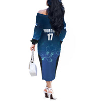 Custom Scotland Rugby Off The Shoulder Long Sleeve Dress Go Scottish Thistle
