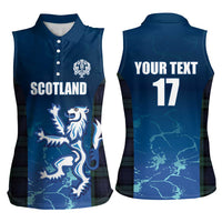 Custom Scotland Rugby Women Sleeveless Polo Shirt Go Scottish Thistle