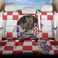 Croatia European Pine Marten and Iris Back Car Seat Cover National Animal and Flowers