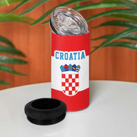 Croatia European Pine Marten and Iris 4 in 1 Can Cooler Tumbler National Animal and Flowers
