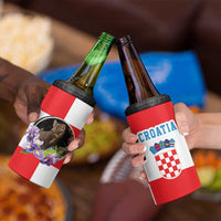 Croatia European Pine Marten and Iris 4 in 1 Can Cooler Tumbler National Animal and Flowers